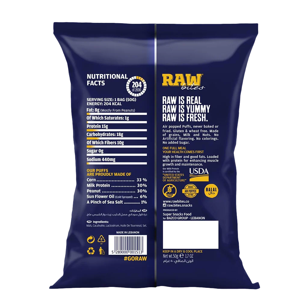 Raw Bites Protein Puffs Peanut Butter