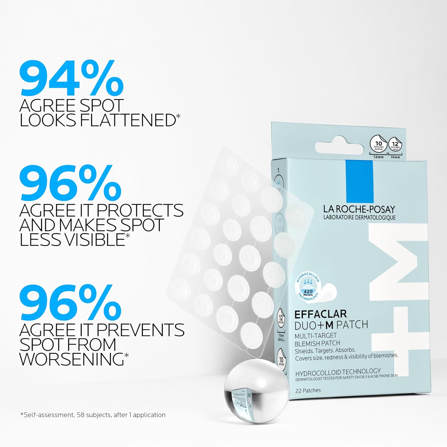 La Roche Posay Effeclar DUO + M Spot Patches for Acne Prone Skin