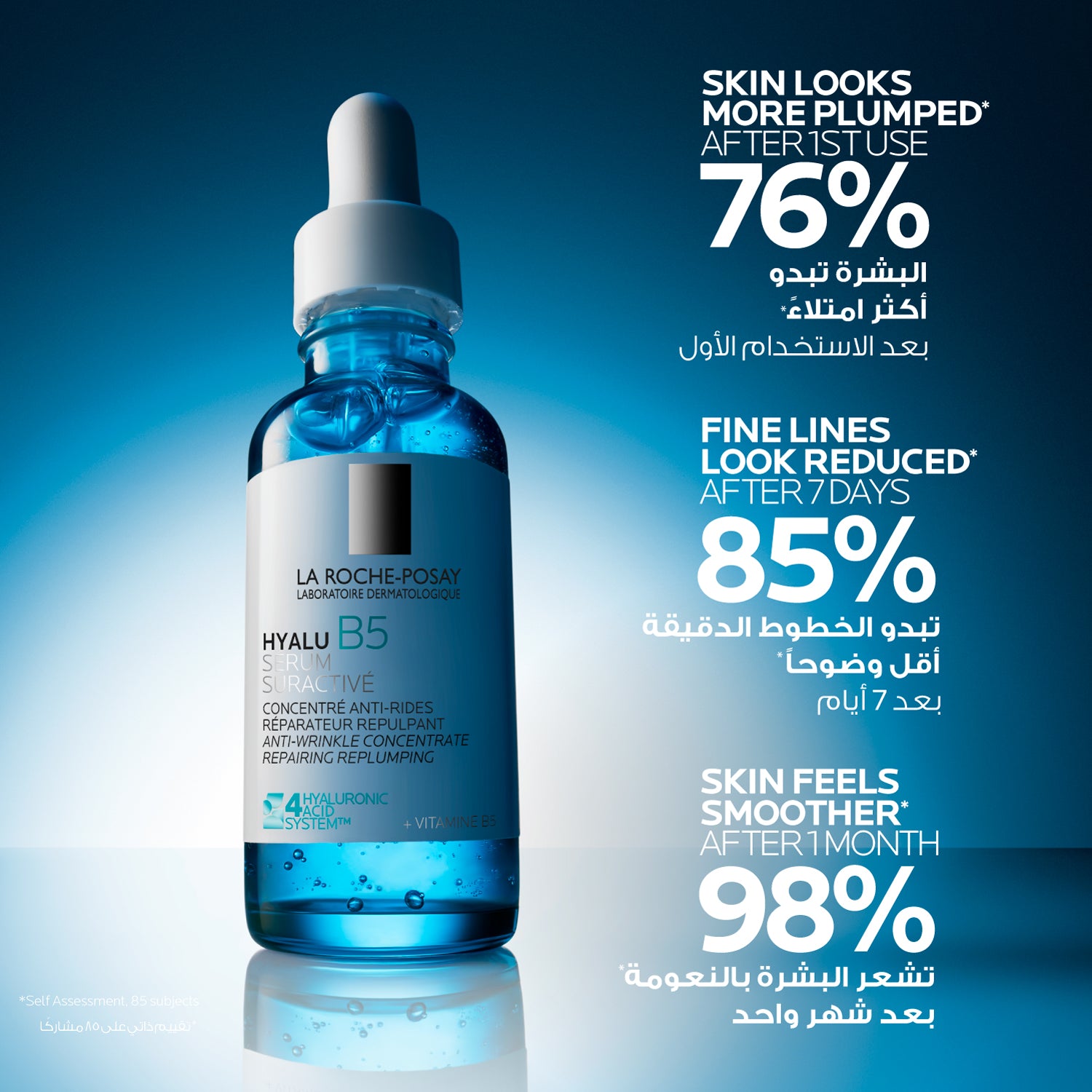 La Roche-Posay Hyalu B5 Suractivated Anti-wrinkle Replumping Serum with a new technology: 4 Hyaluronic Acid System combining 4 forms of Hyaluronic Acid and Vitamin B5 30ml