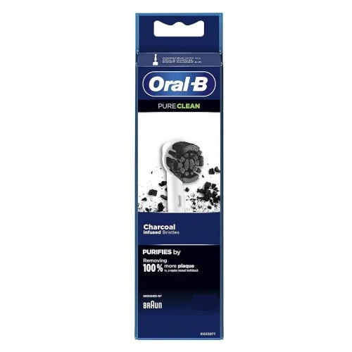 Oral-B Pure Clean Charcoal Infused Bristles - 4 Replacement Brush Heads