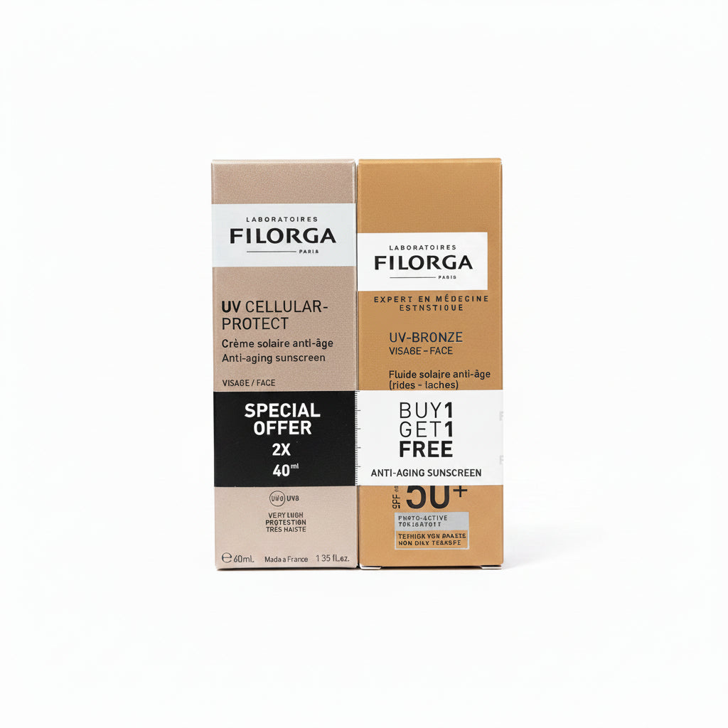 Filorga UV Cellular Protect Anti-Aging Sunscreen + UV-Bronze Face SPF 50+ Bundle