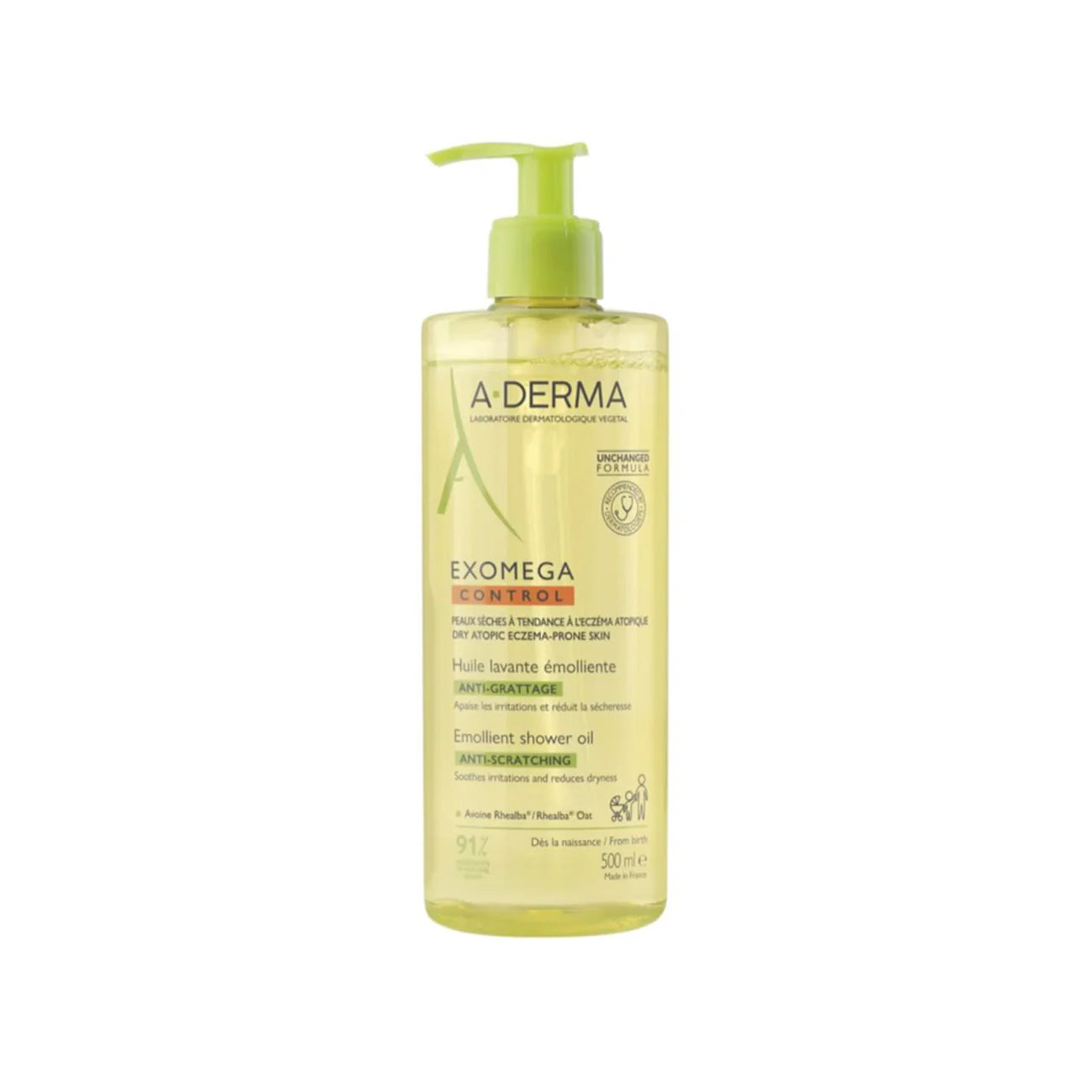 Aderma Exomega Control Emollient Shower Oil - 500 ml