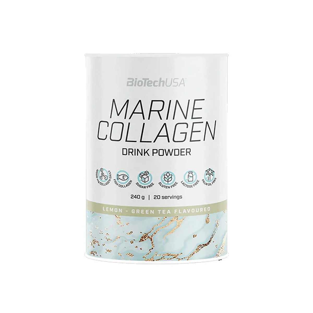 BioTech USA Marine Collagen Drink Powder 240g - Lemon Green Tea Flavoured