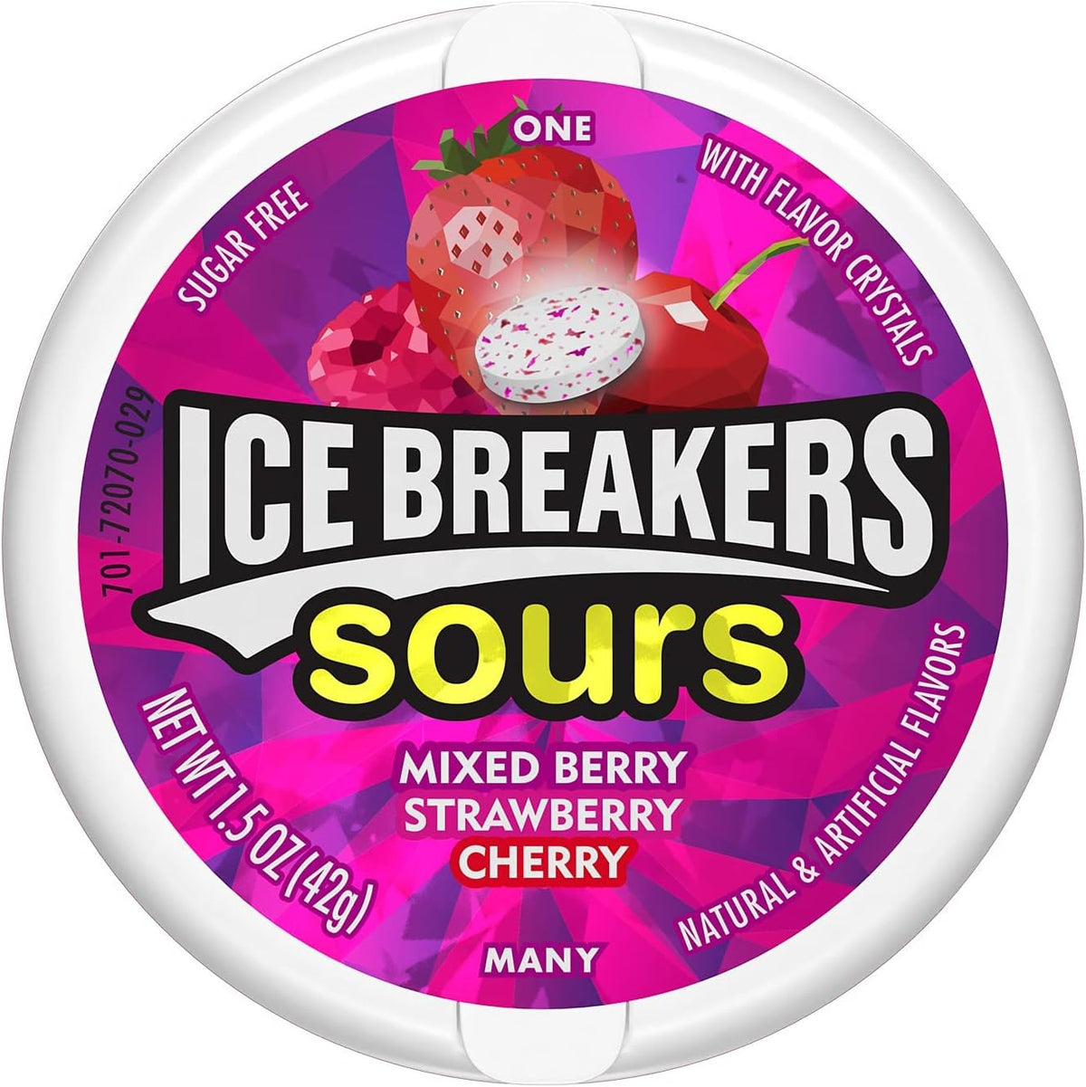 Ice Breakers Sugar Free Candy - Sours Strawberry & Mixed Berry 42G