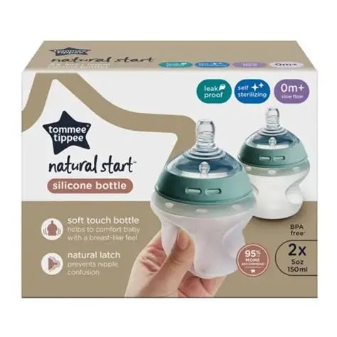Tommee Tippee Natural Start Silicone Bottle 0M+ 2x150ml