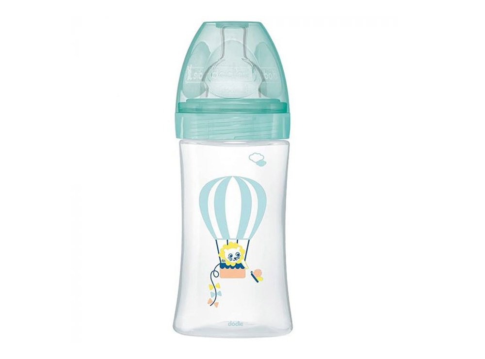 Anti-Colic Flat Teat Medium Flow Bottle 0-6M Pink