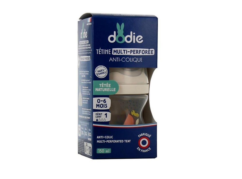 Anti-Colic Multi-Perforated Teat Slow Flow Bottle 0-6M Blue