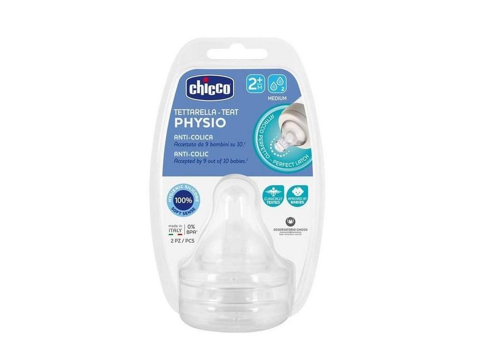 Chicco Physio Teats 2M+ Medium Flow