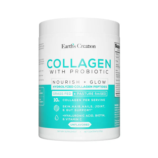 Earth’s Creation Collagen Unflavored Powder with Probiotic