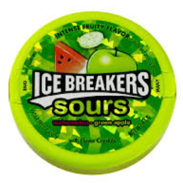 Ice Breakers Sugar Free Candy - Sours Watermelon & Green Apple 42G