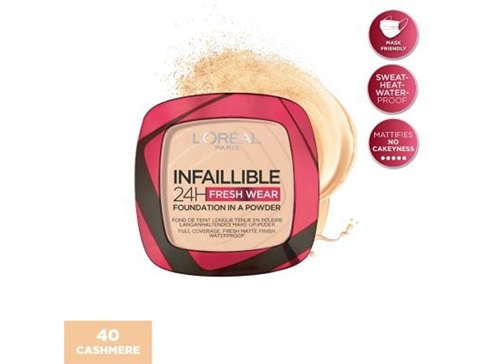 L'Oréal Paris Infaillible Fresh Wear Foundation in a Powder 40 Cashmere