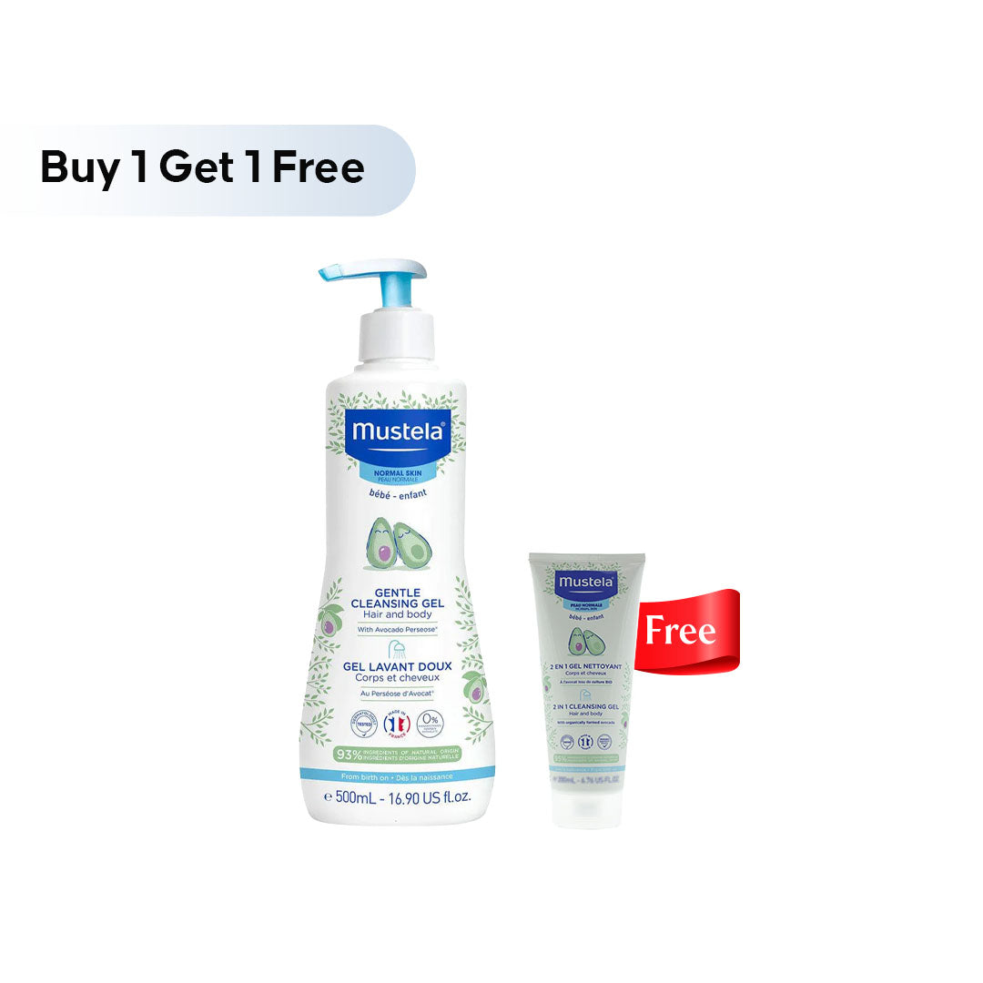 Mustela Baby & Child 2 In 1 Cleansing Gel Hair & Body 500ml + 50 ml FREE