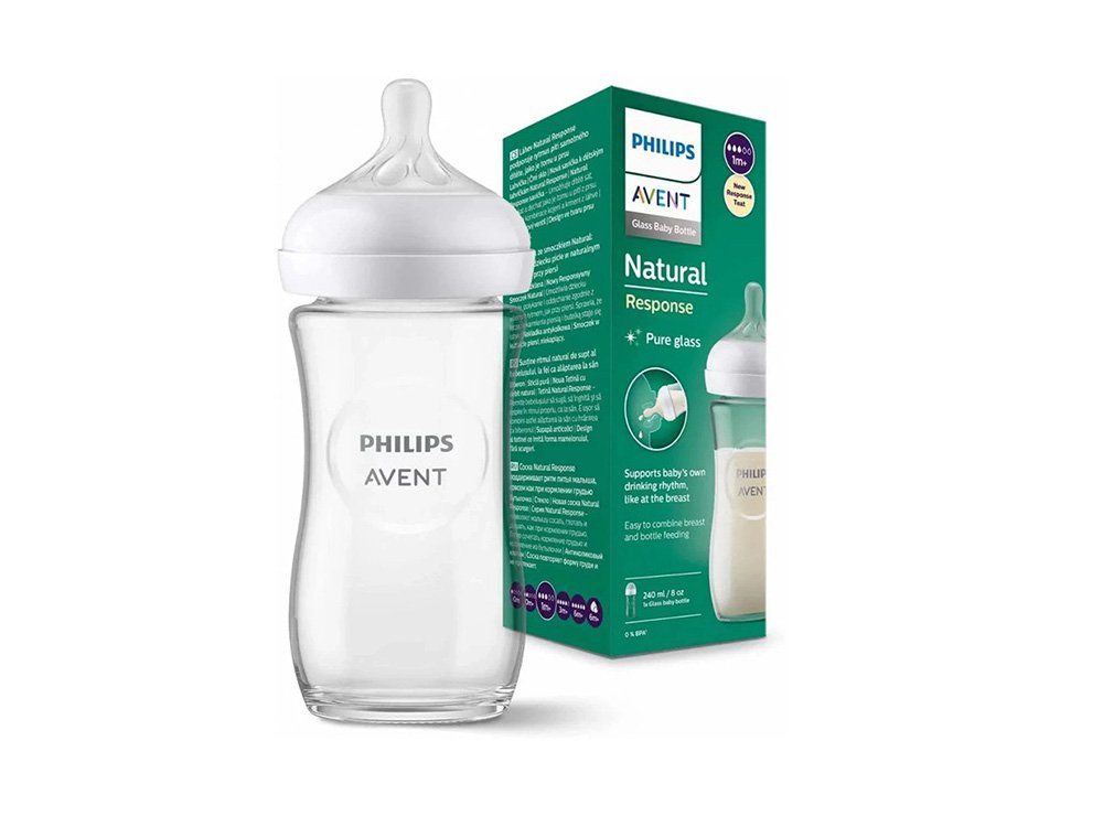 Philips Avent Natural Response Glass Baby Bottle 1M+