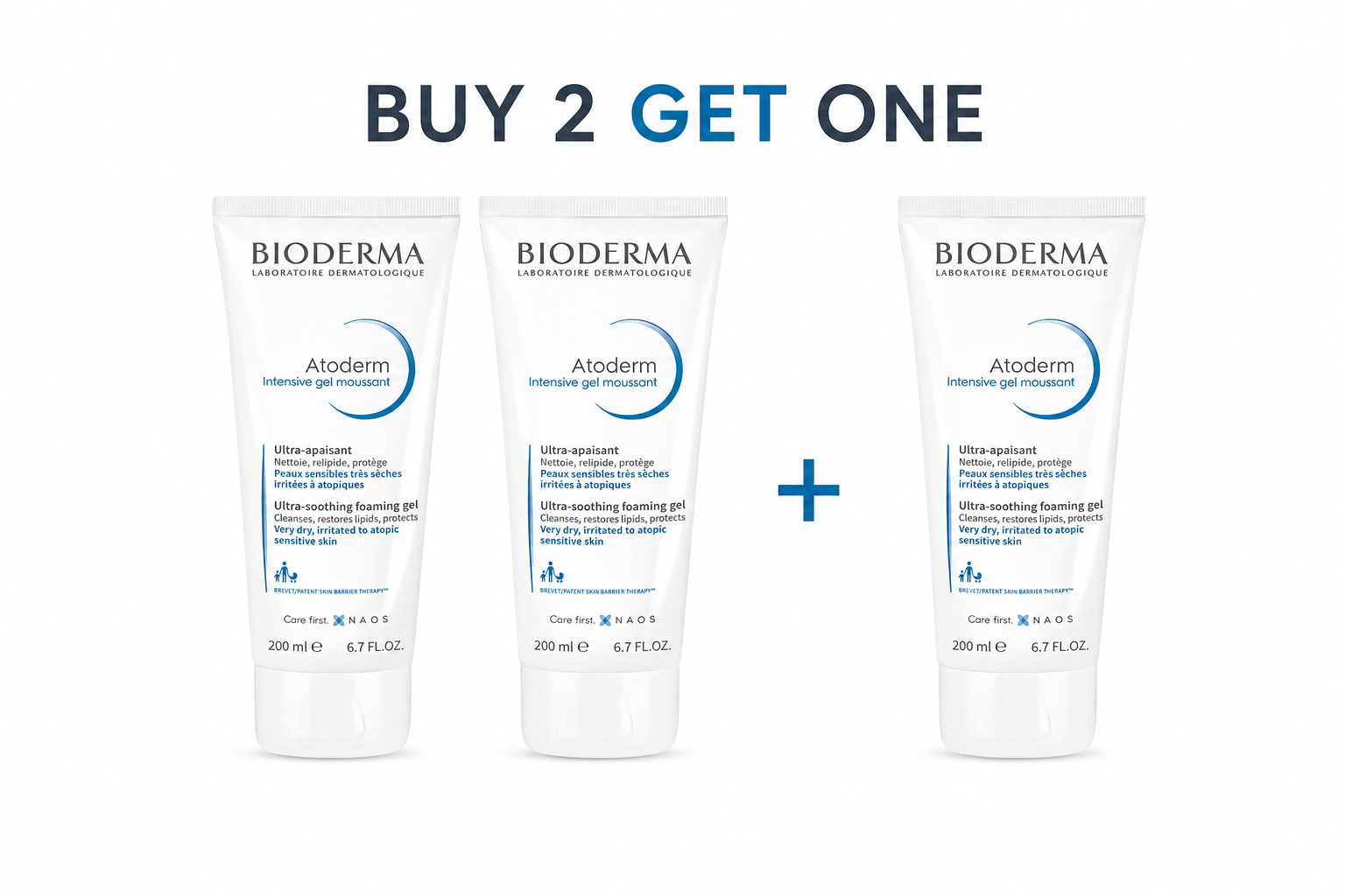 Bioderma Atoderm intensive gel moussant 200ml buy 2 get 1