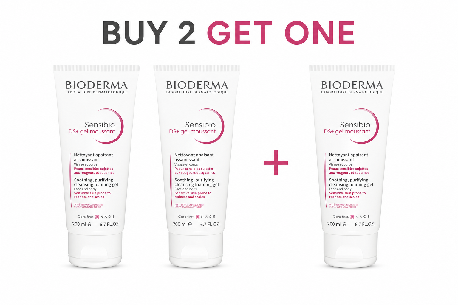 Bioderma Sensibio Ds+ Gel Moussant 200 ml bu 2 get 1 Free