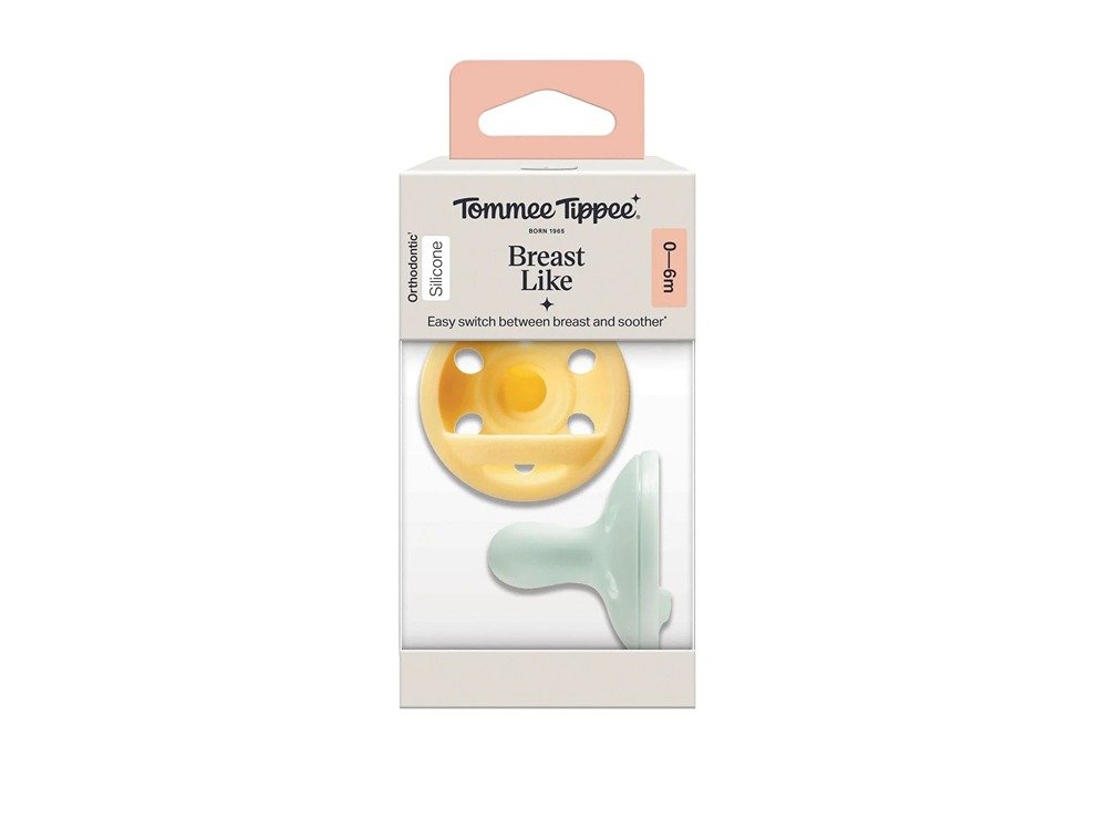 Tommee Tippee Breast Like Soothers 0 6M Yellow, Green