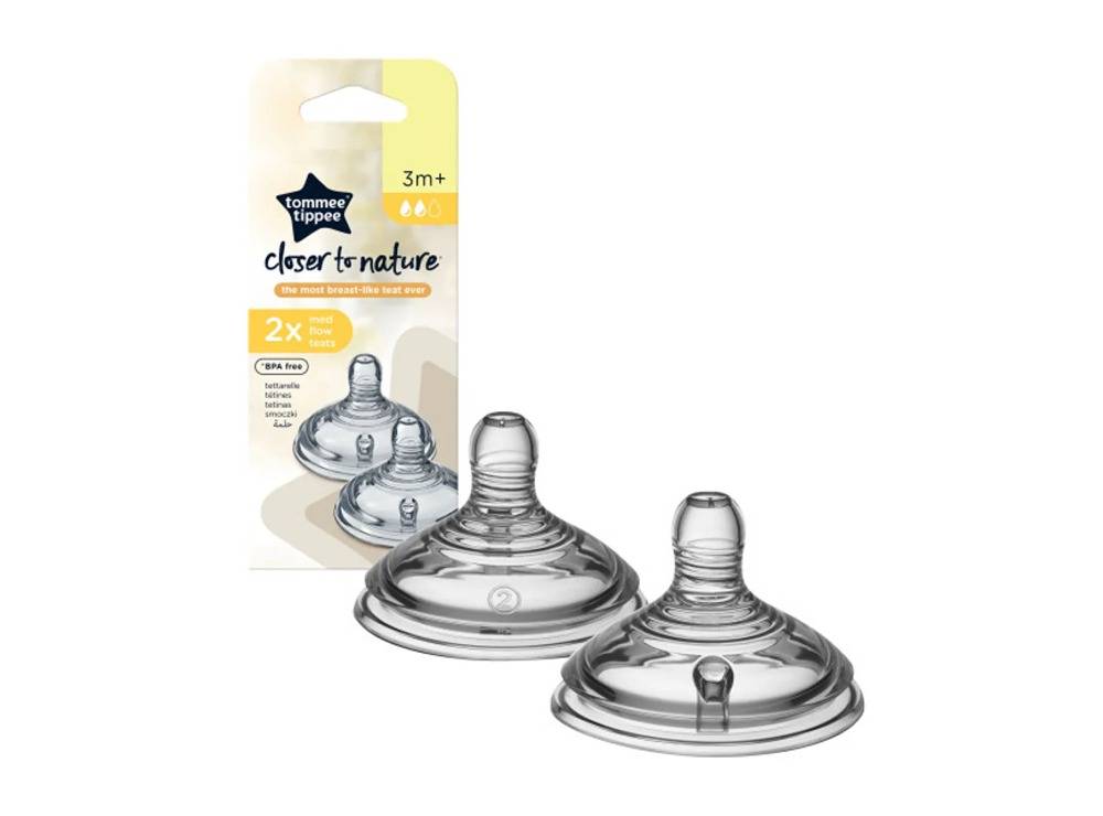 Tommee Tippee Closer To Nature Teats Medium Flow 3M+