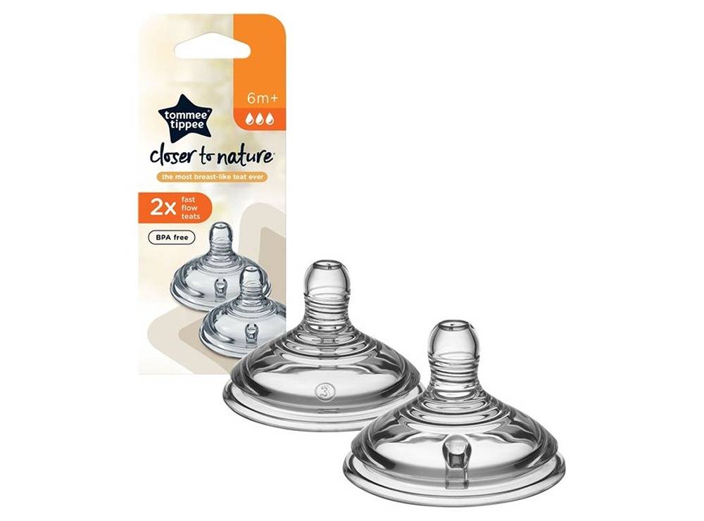 Tommee Tippee Natural Start 2X Fast Flow Teats 6M+