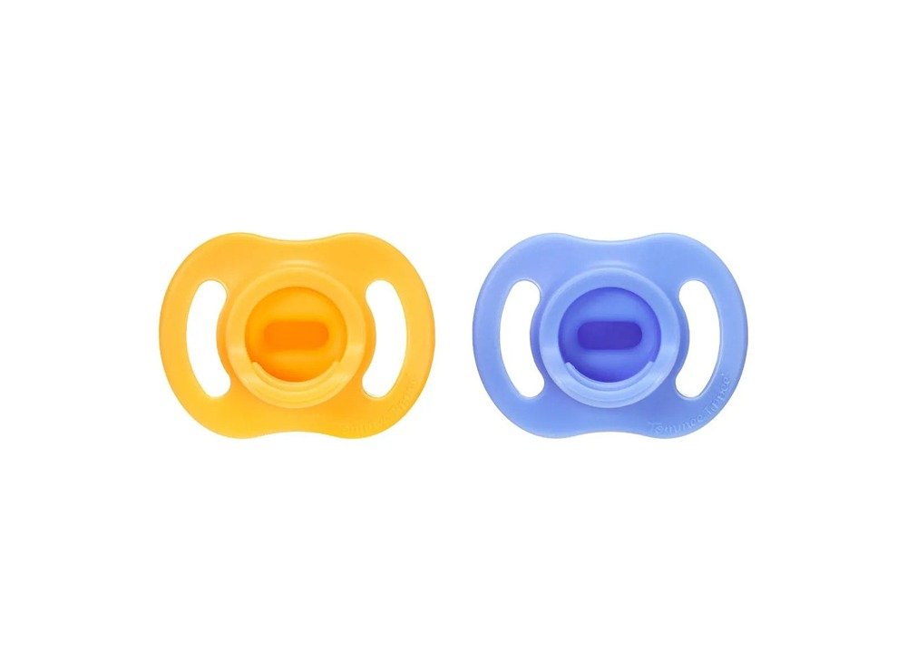 Tommee Tippee Ultralight Stayput Soothers 0 To 6M Yellow, Blue