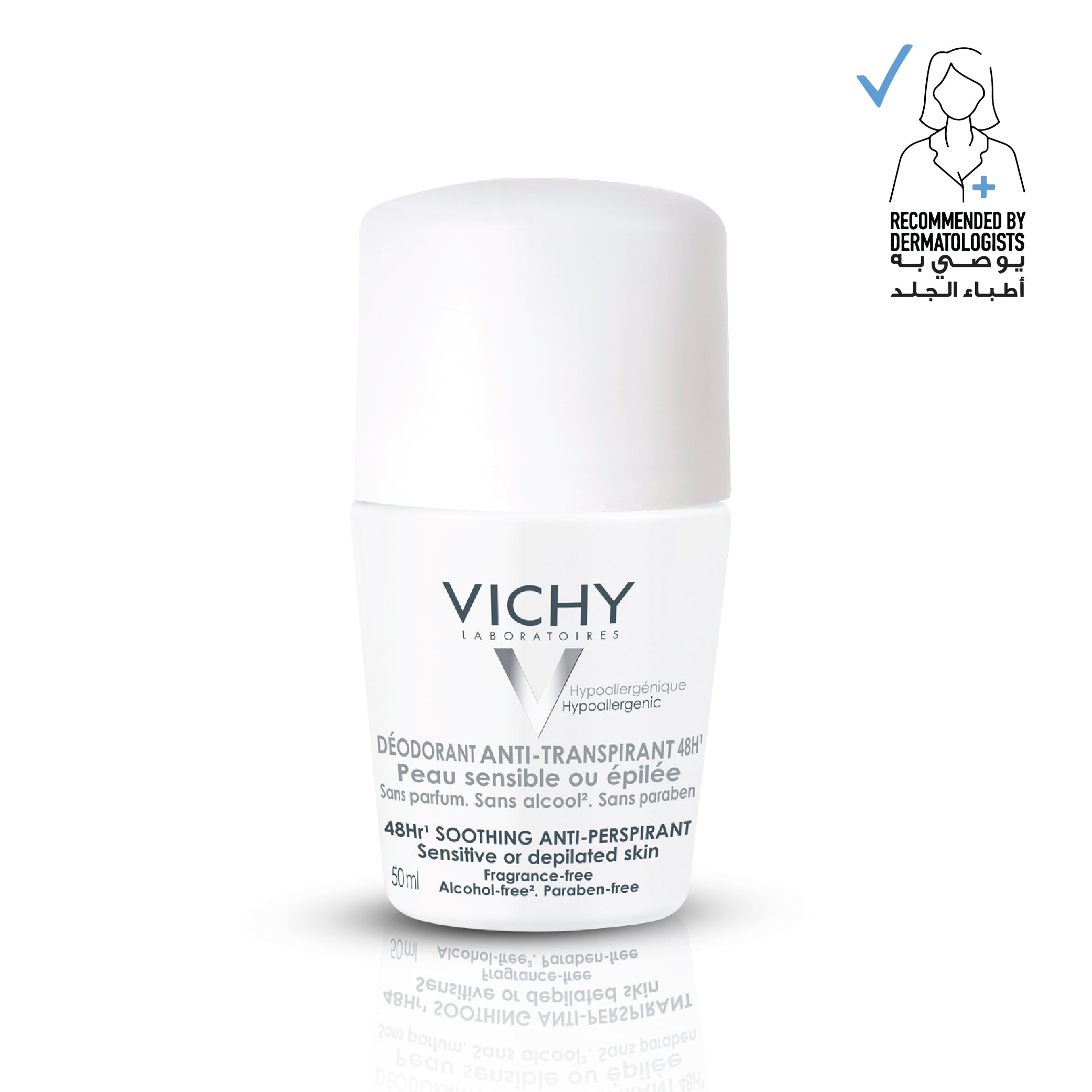 Vichy 48H Soothing Anti Perspirant Roll On Sensitive Or Depilated Skin